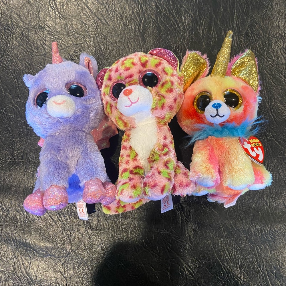 Ty Beanie Boos Trio - Lavender, Pink, Gold